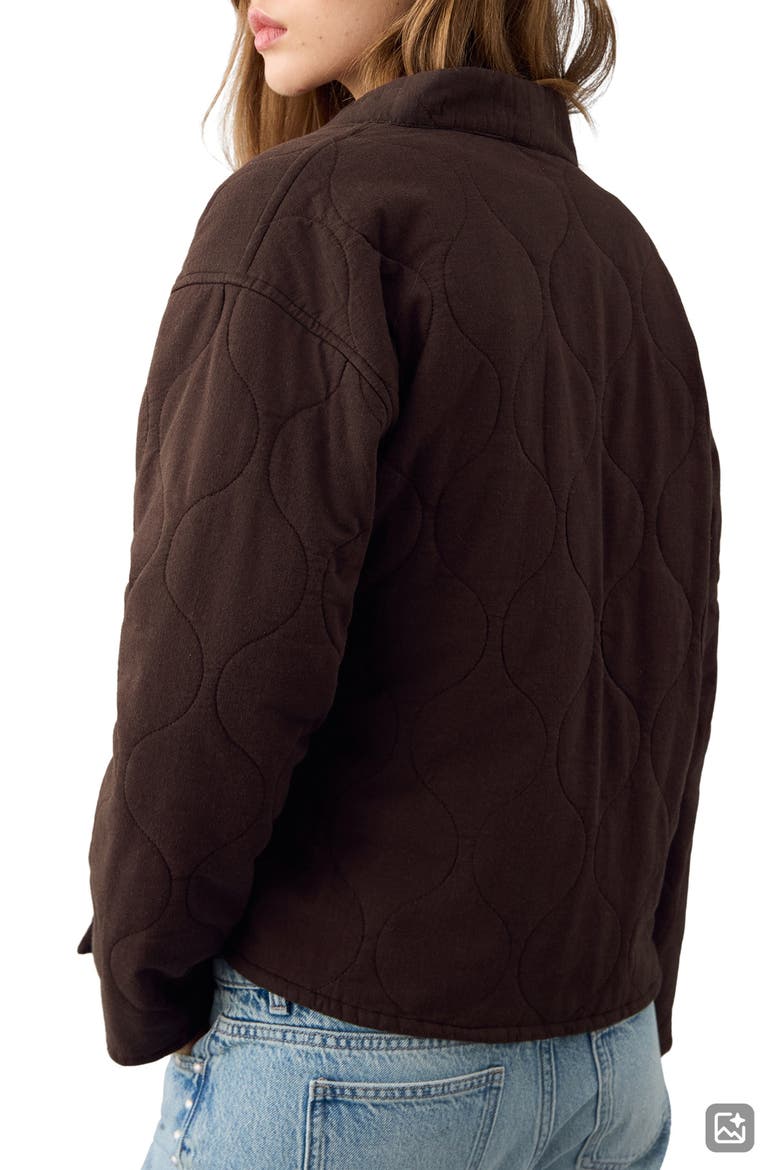 Quilted Wrap Jacket, Alternate, color, BROWN