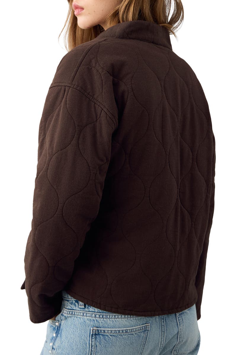MANGO TEEN Quilted Wrap Jacket, Alternate, color, Brown