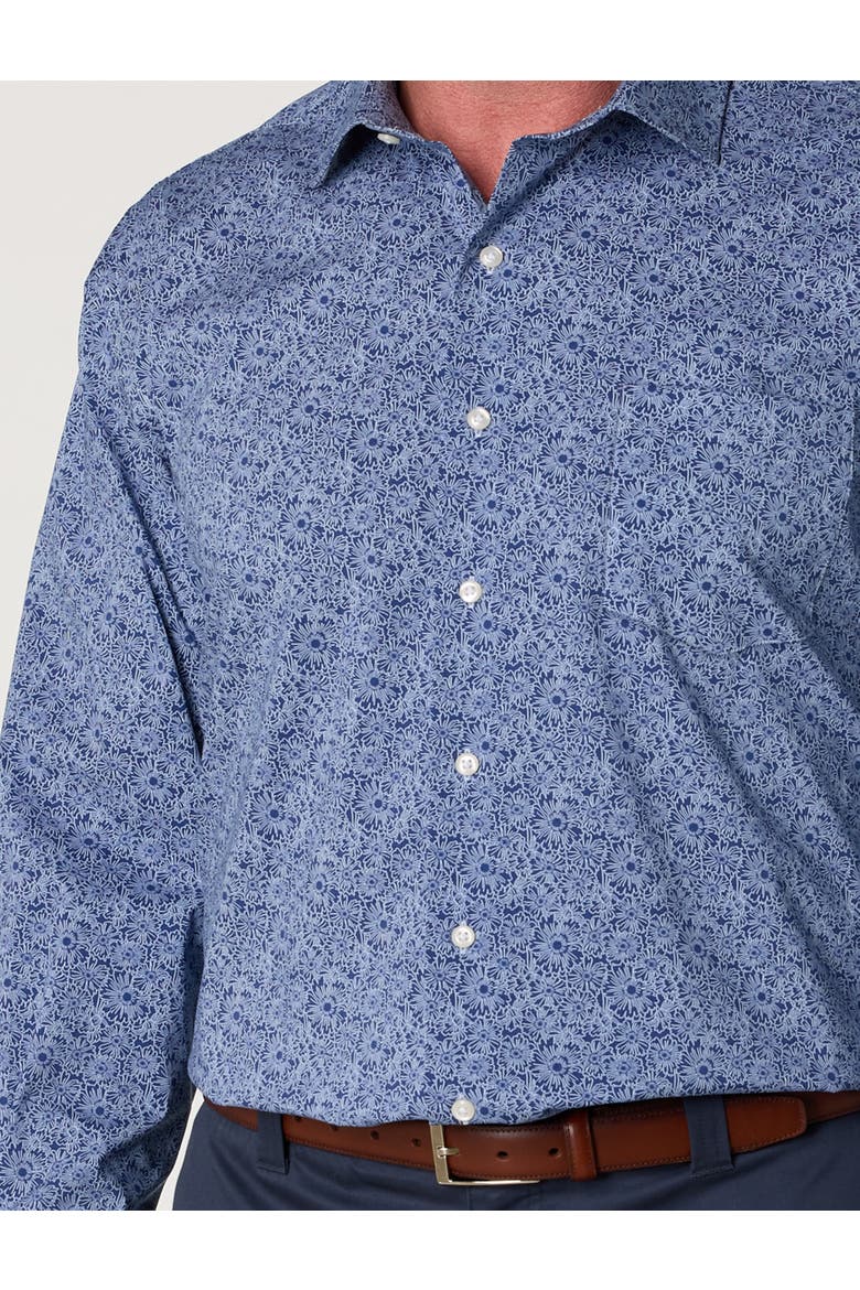 Big & Tall Exploded Sunflower Dress Shirt, Alternate, color, NAVY
