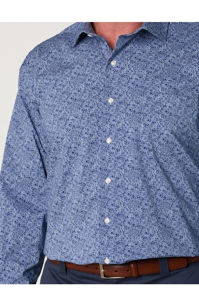 Synrgy by DXL Big & Tall Exploded Sunflower Dress Shirt, Alternate, color, Navy