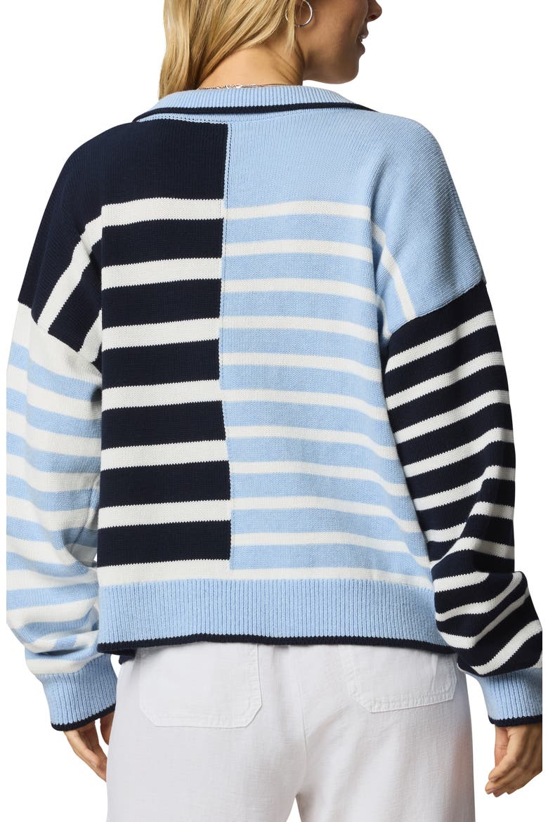 Arden Stripe Polo Sweater, Alternate, color, NAVY BLUE/ SEA BREEZE/ WHITE