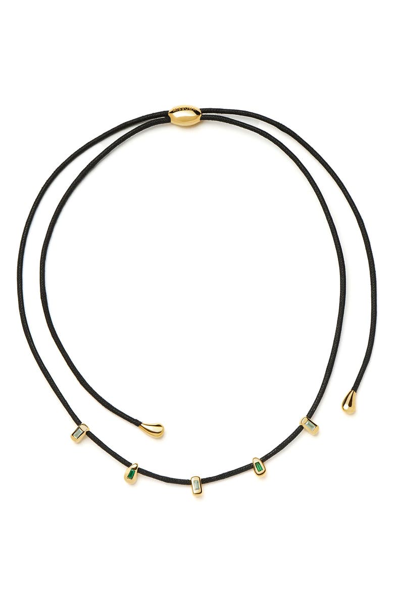 Missoma Molten Stone Baguette Slide Necklace, Alternate, color, Gold