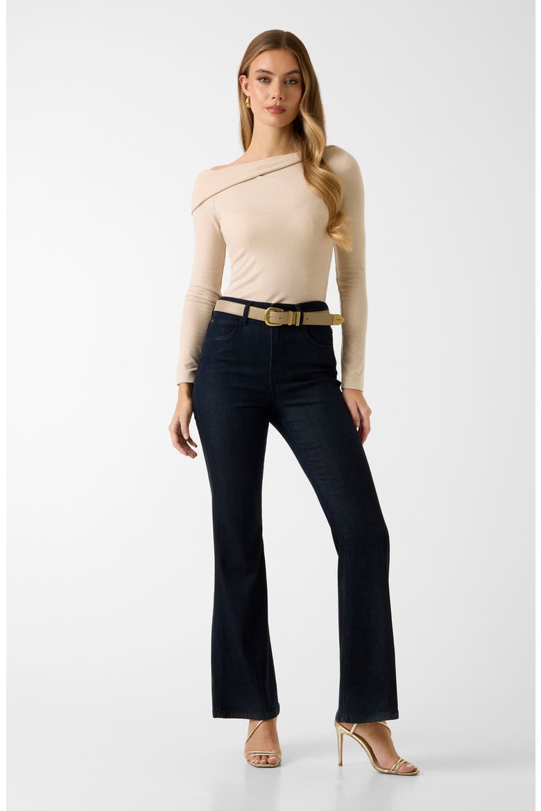 Belle High Waist Flare Leg Jeans, Alternate, color, BLUE