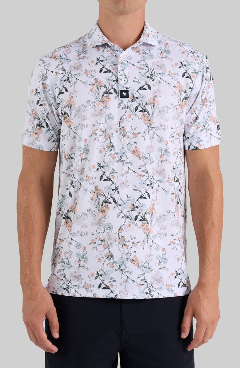Bad Birdie Core Performance Polo, Main, color, Wild One - Frosty Petal
