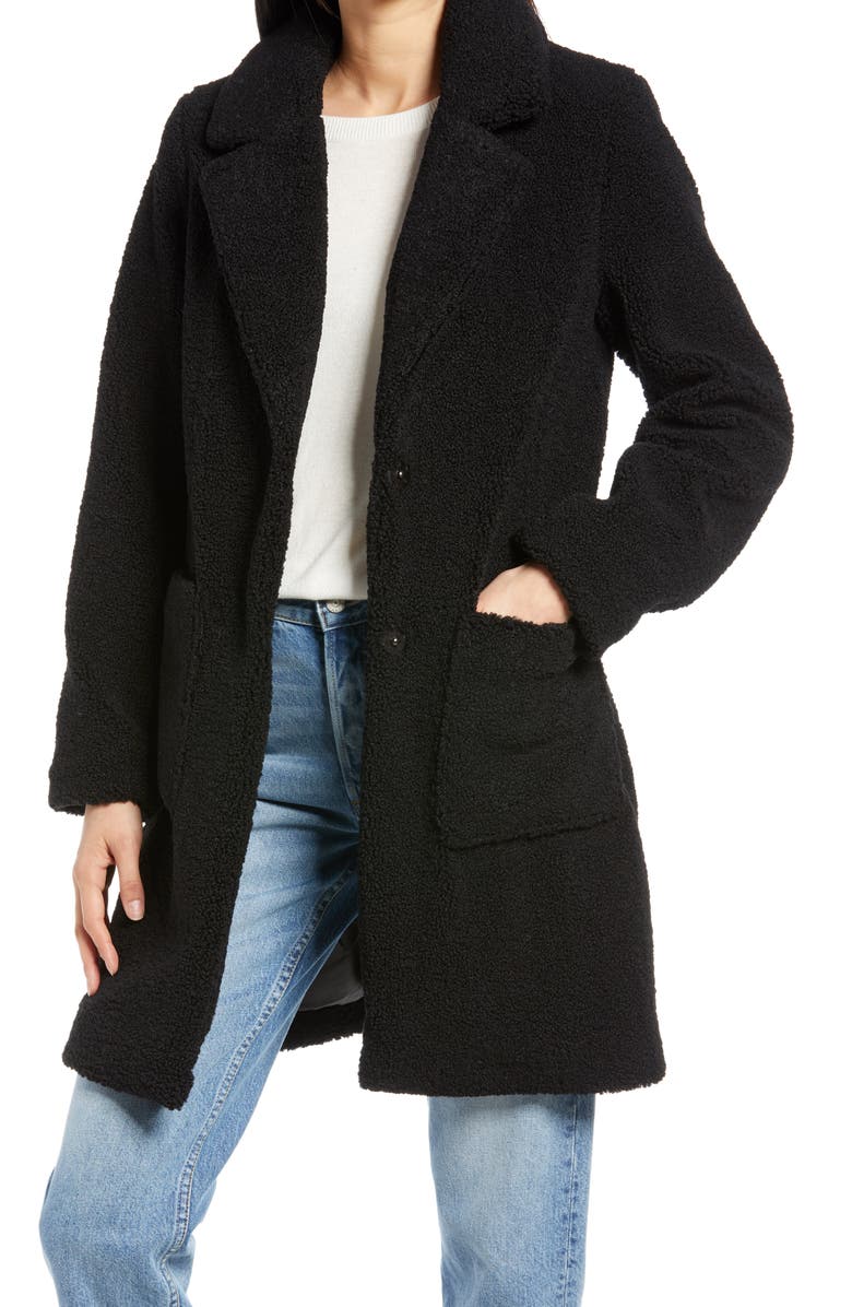 French Connection Faux Fur Teddy Coat, Main, color,