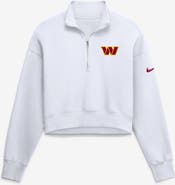 Nike Women's Nike White Washington Commanders Oversized Phoenix Fleece Cropped Quarter-Zip Sweatshirt