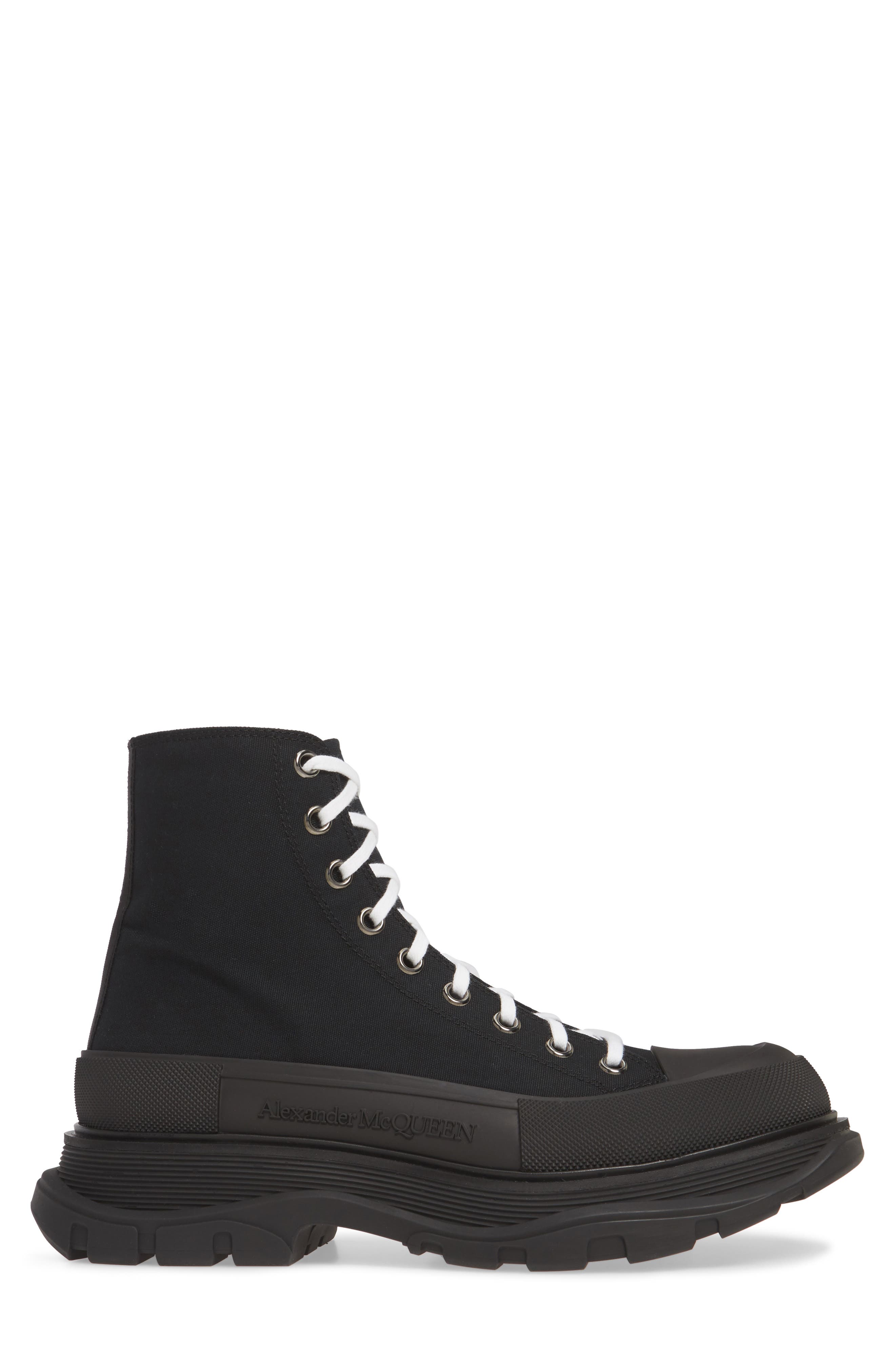 McQueen Alexander McQueen Cap Toe Boot, Alternate, color, 