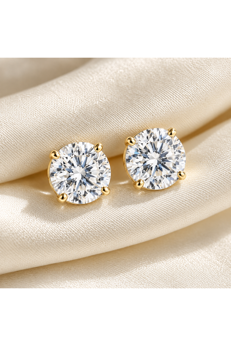 2.50Ct T.W. Round Cut 14k Diamond Studs Lab Grown Women's Earrings, Alternate, color, 14k White Gold