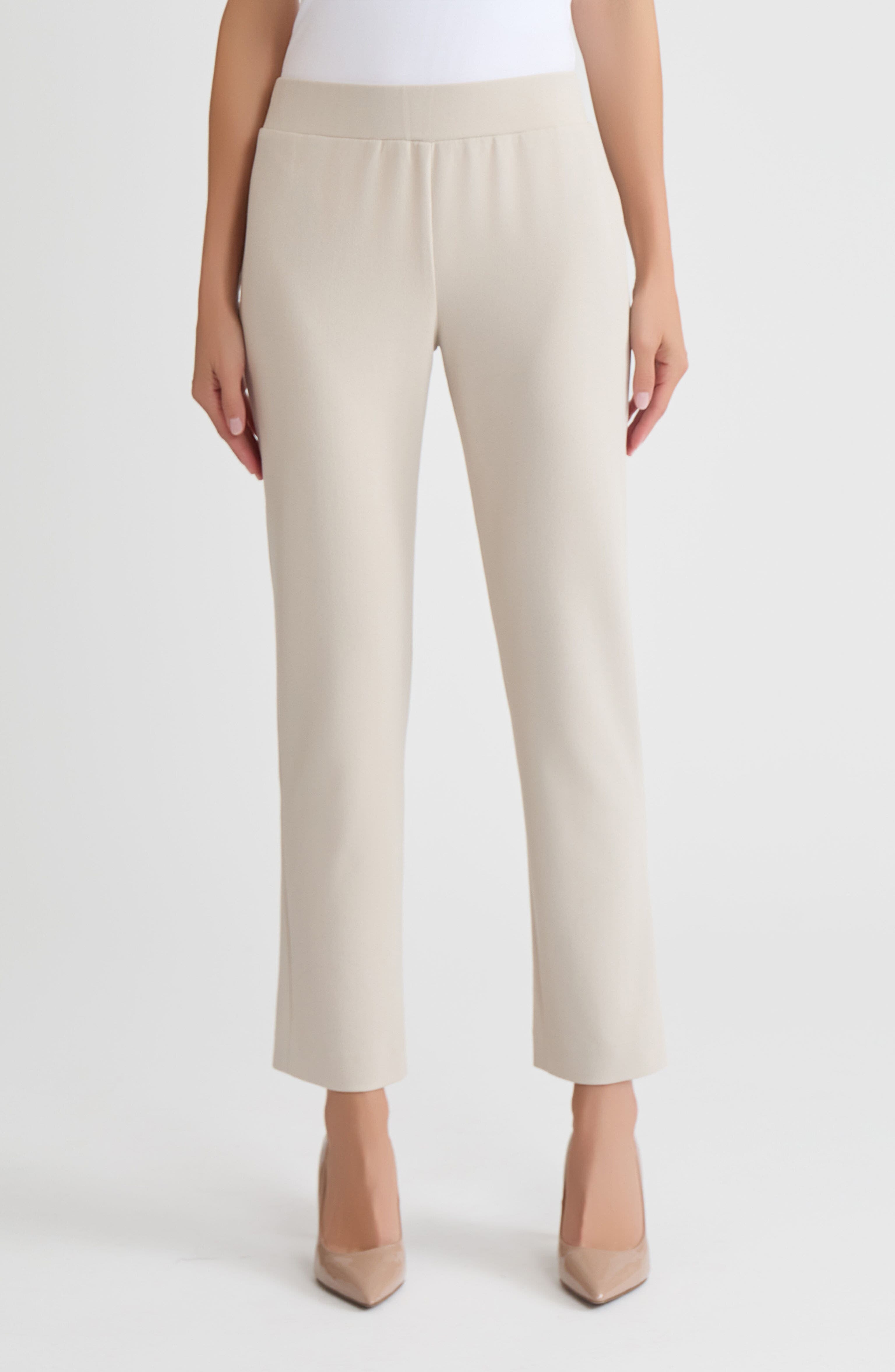 Stretch Deco Crepe Straight-Leg Pants - image 3