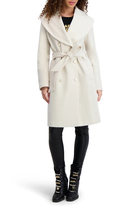 Shawl Collar Wool Blend Coat