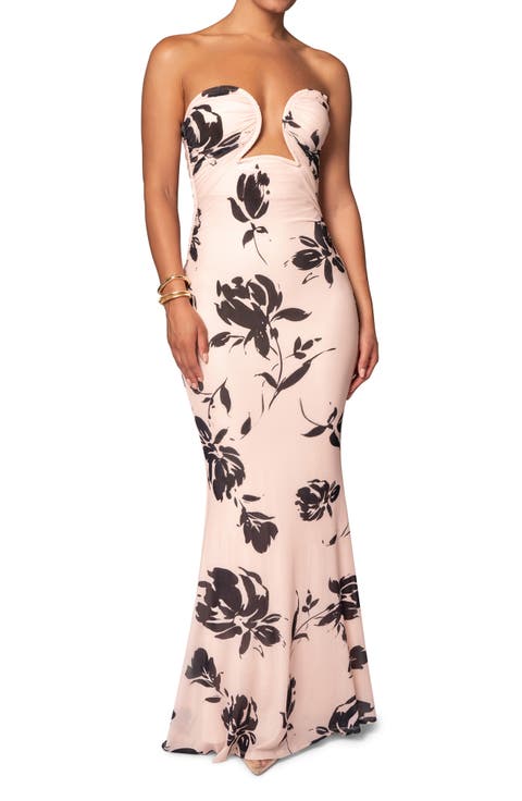 Bethany Print Strapless Maxi Dress