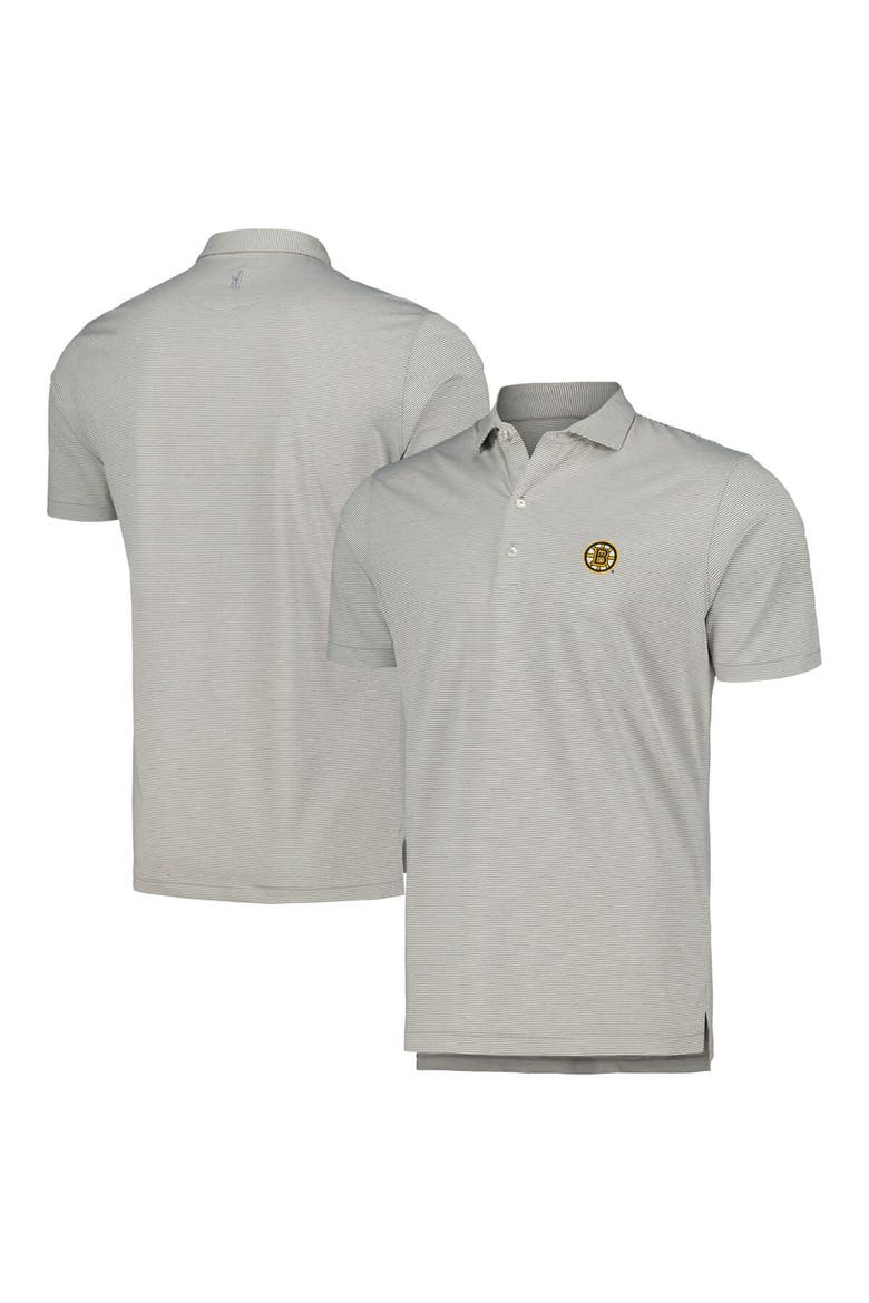 Men's johnnie-O Gray Boston Bruins Lyndon Striped Jersey Polo, Main, color, Gray