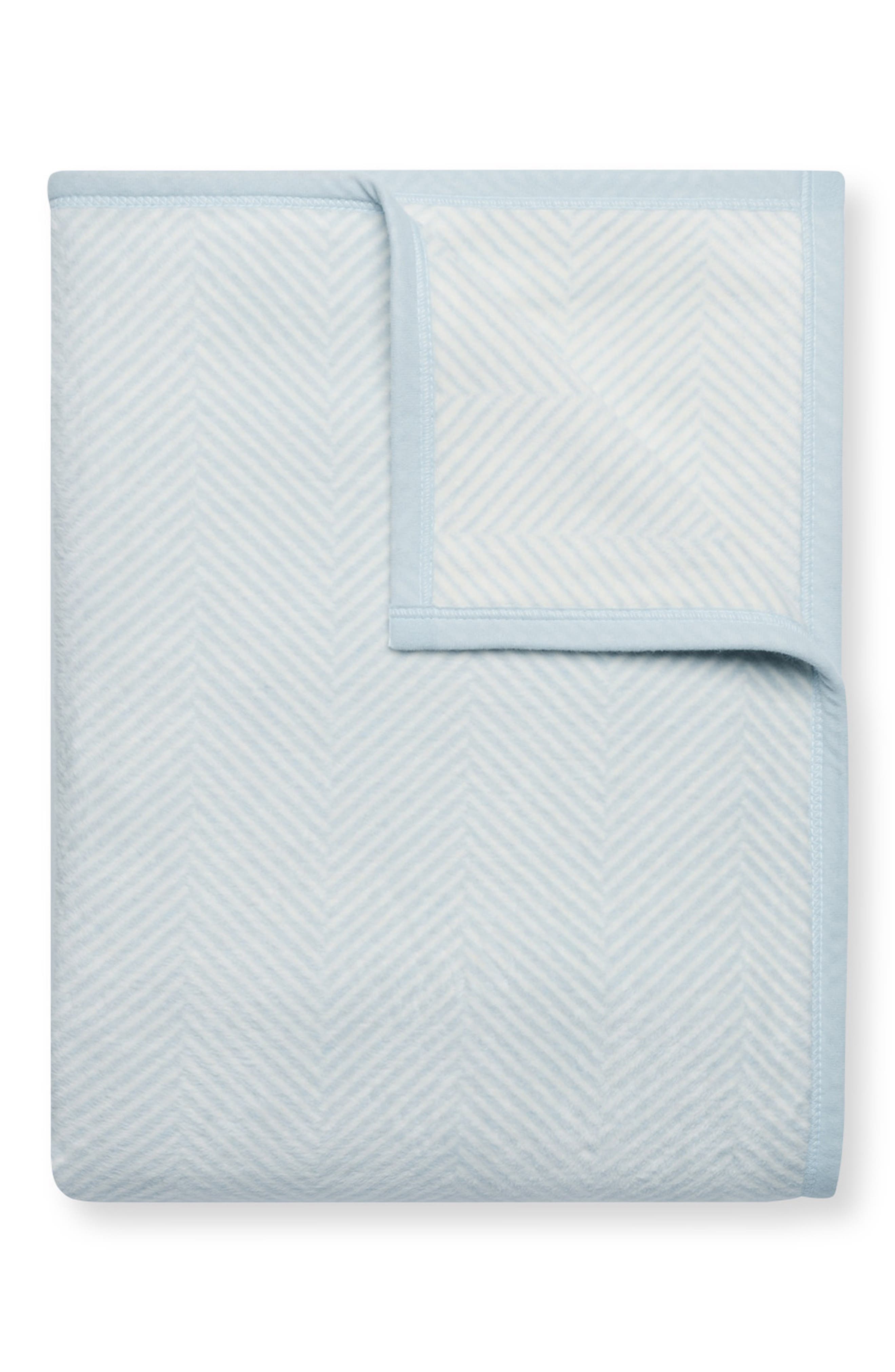 ChappyWrap Harborview Herringbone Throw Blanket - Blue