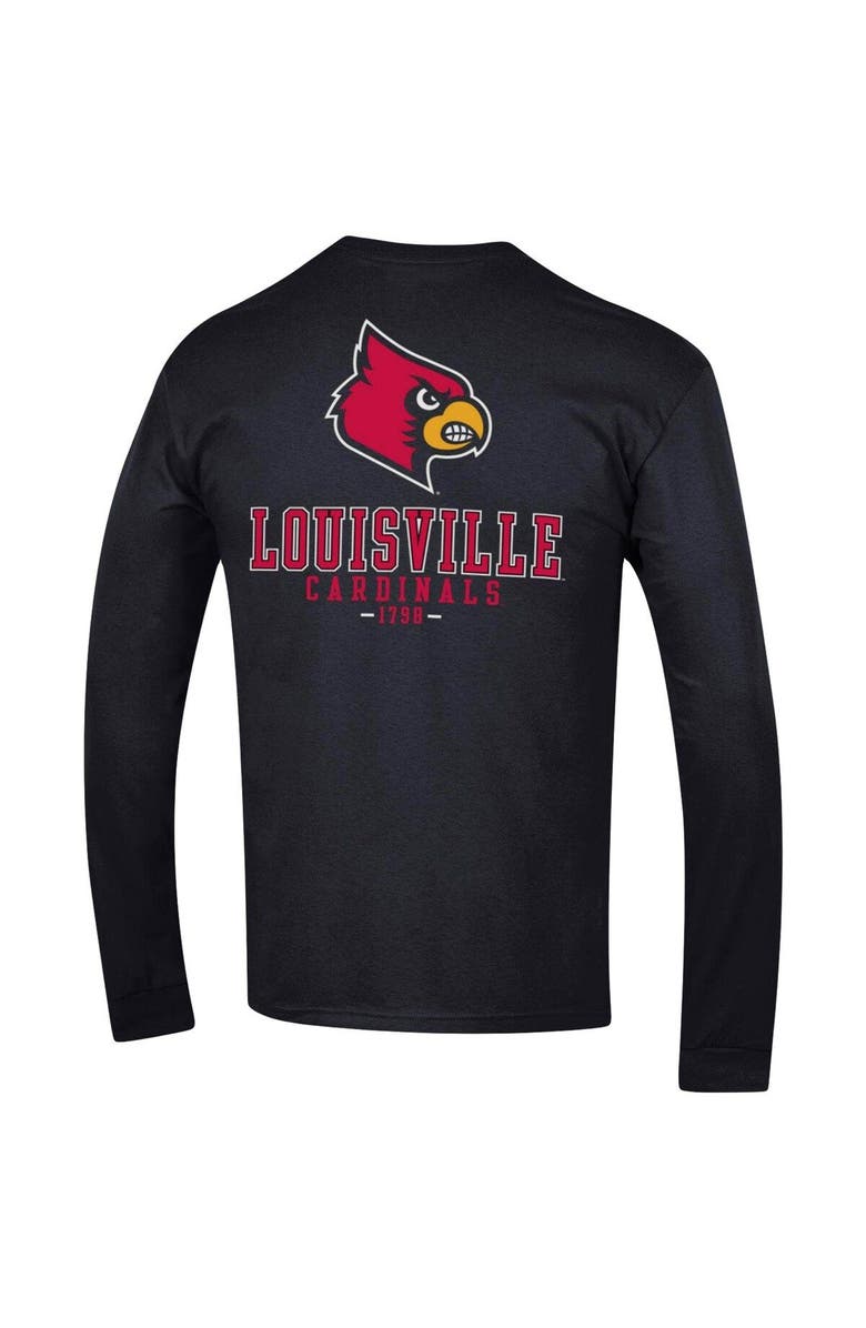 Champion Men's Champion Black Louisville Cardinals Team Stack Long Sleeve T-Shirt, Alternate, color, 