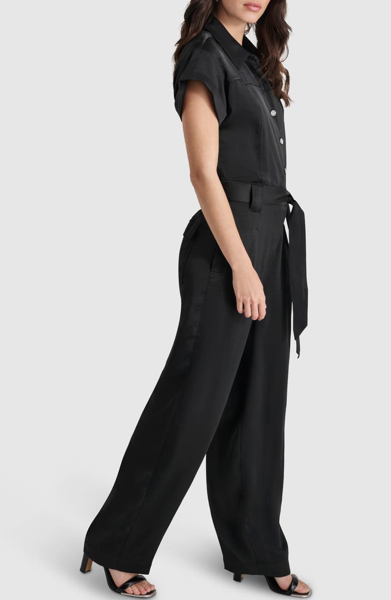 DKNY Short Sleeve Utility Jumpsuit, Alternate, color, 