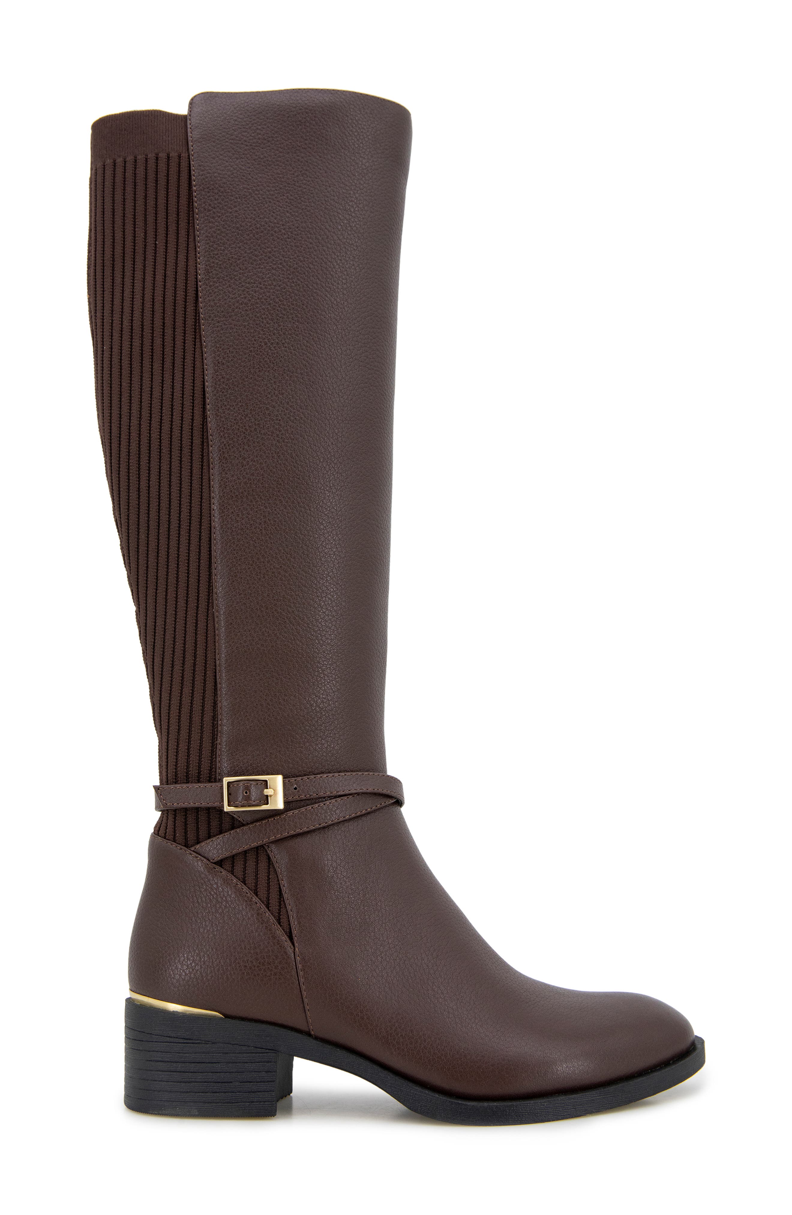 Kenneth Cole Lanica Knee High Boot, Alternate, color, Chocolate Leather