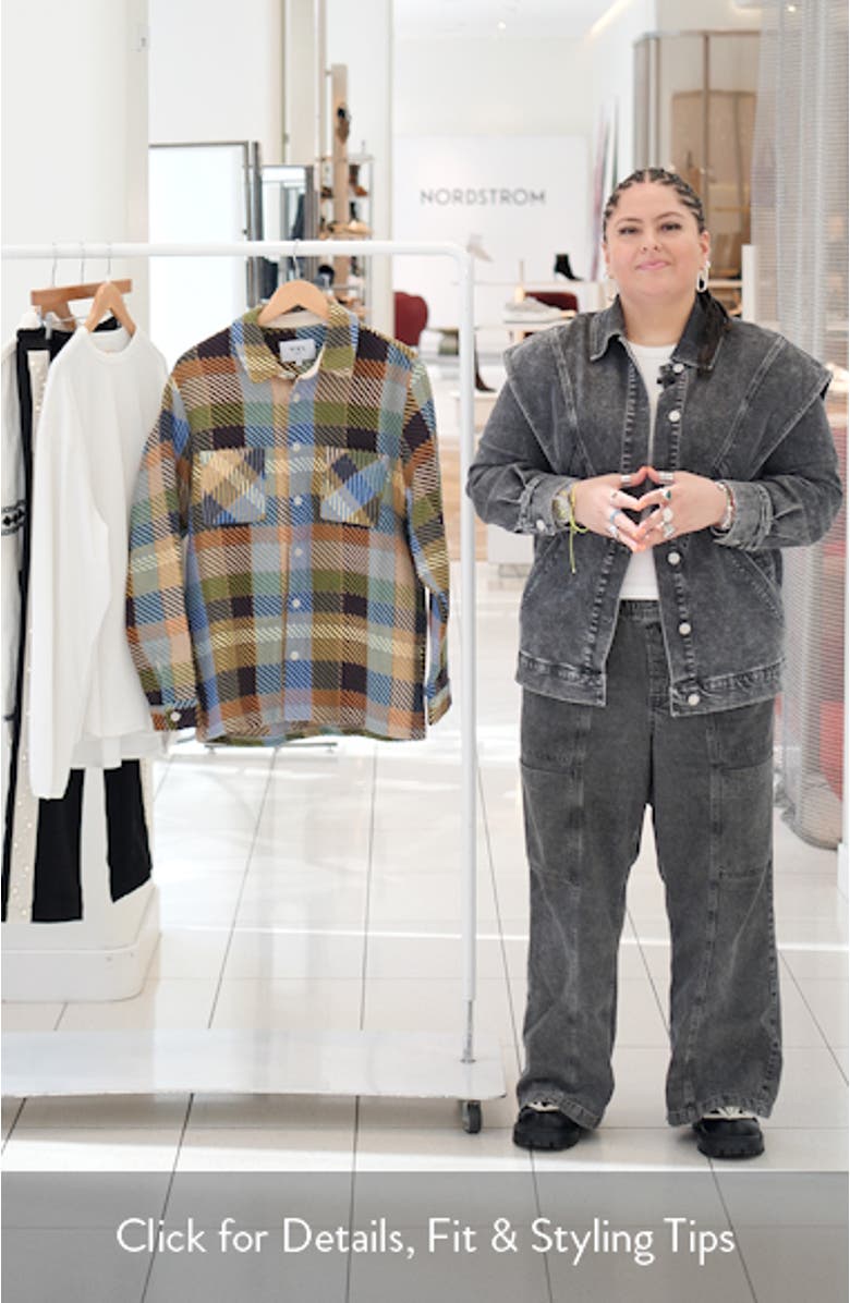 Whiting Pike Check Recycled Cotton Blend Overshirt, sales video thumbnail