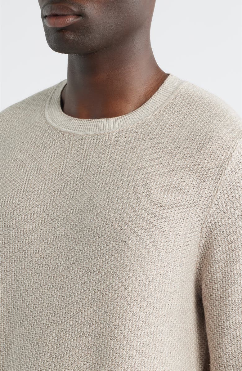 Nordstrom Texture Cotton & Cashmere Sweater, Alternate, color, Beige- Ivory Heather