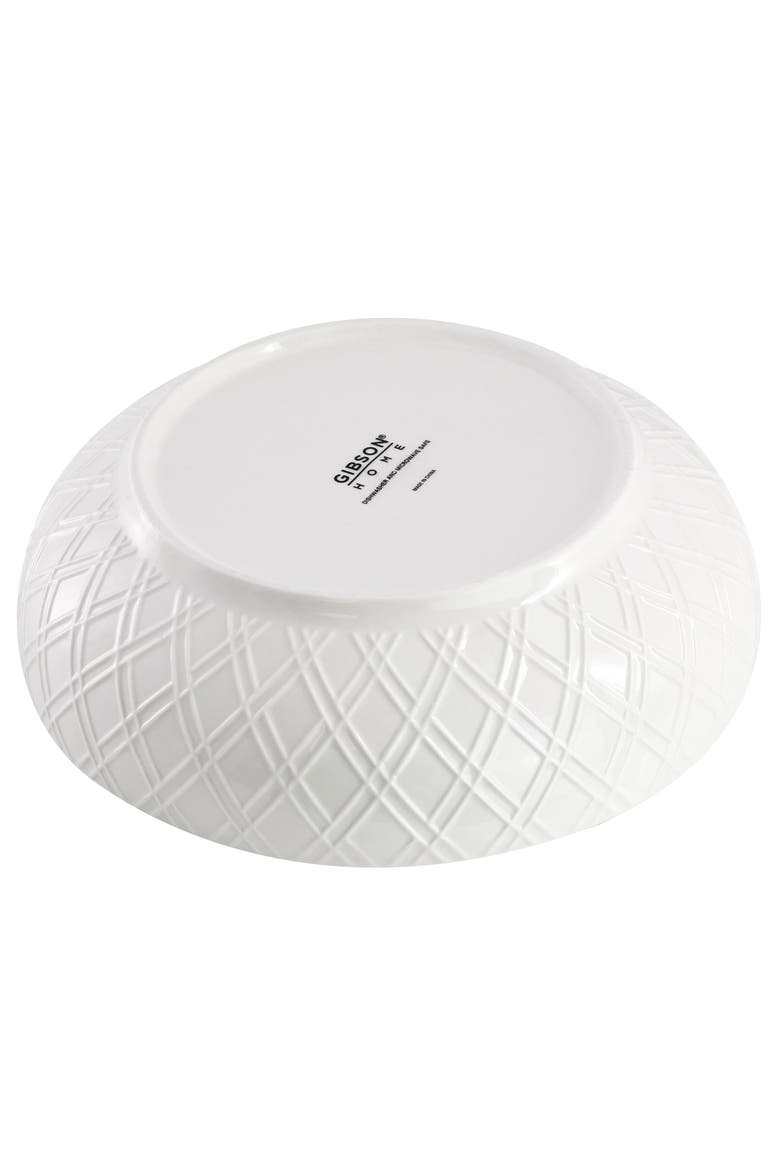 2 Piece Fine Ceramic 8.2in Dinner Bowl Set in White, Alternate, color, White