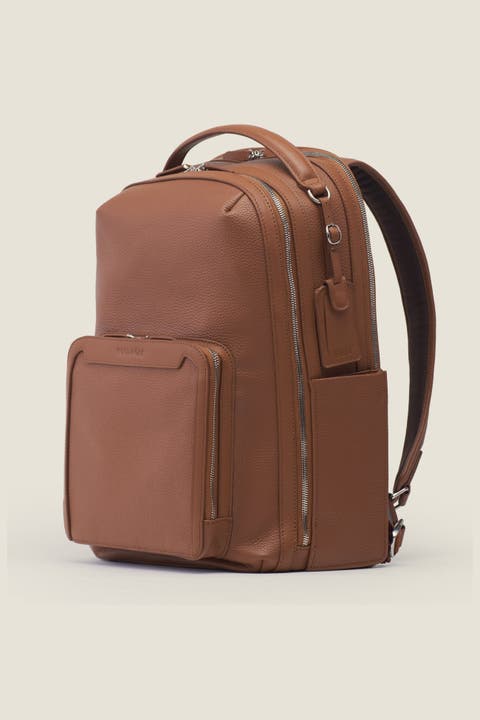 Pilot Organized Expandable Leather Travel Backpack