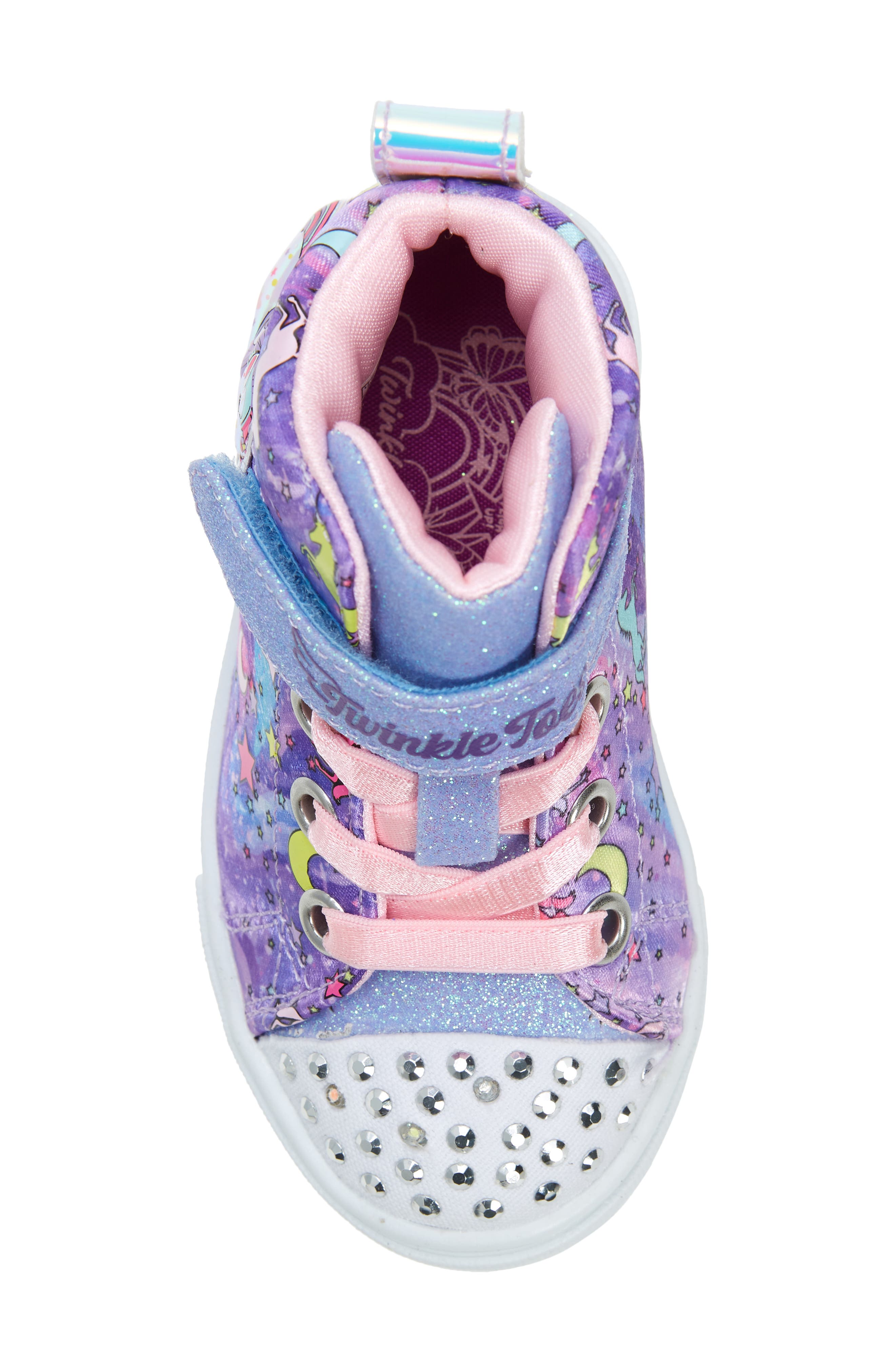 SKECHERS Kids' Twinkle Sparks Light-Up High Top Sneaker, Alternate, color, 
