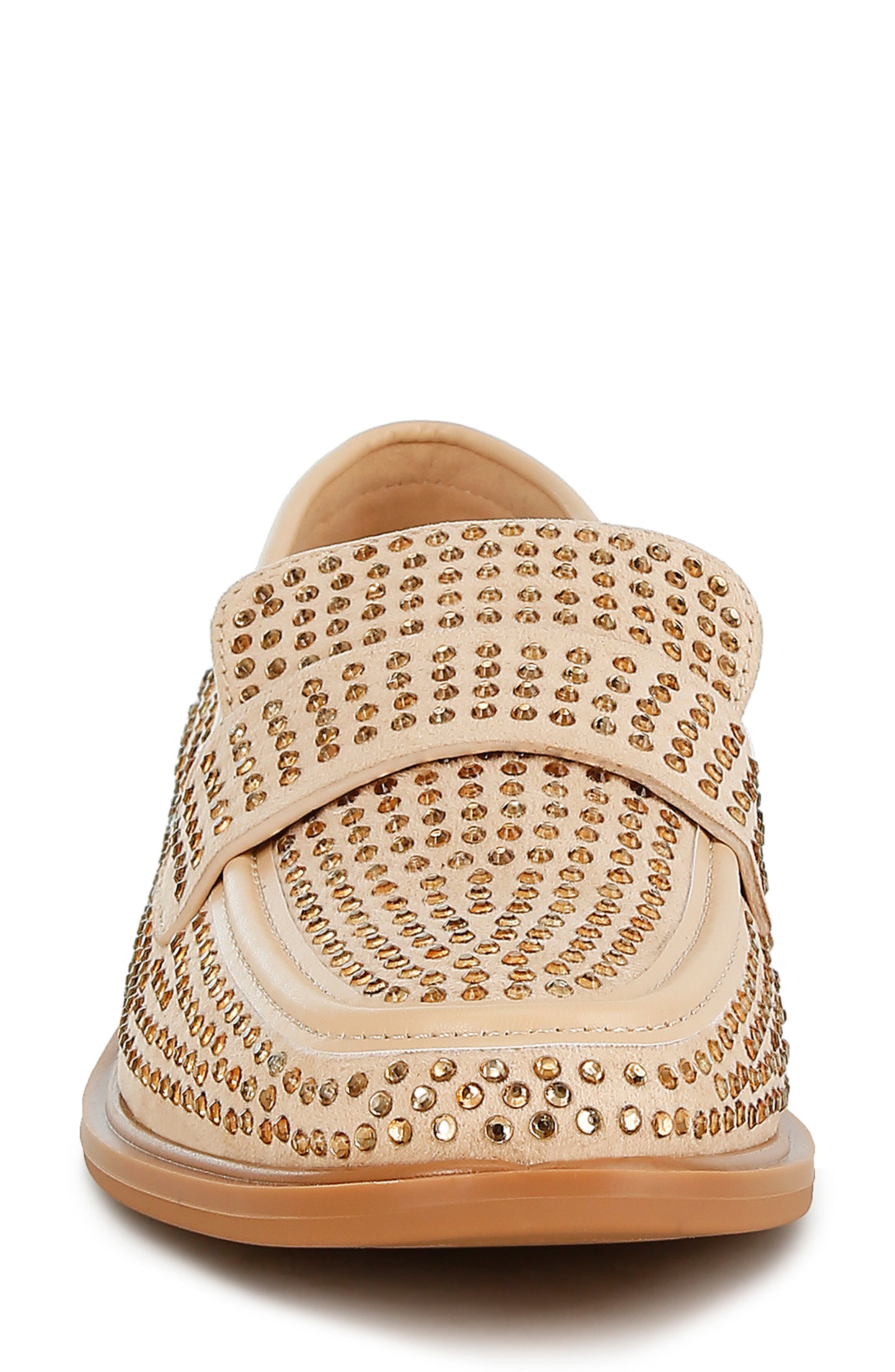 Hobbs Studded Loafer, Alternate, color, BEIGE
