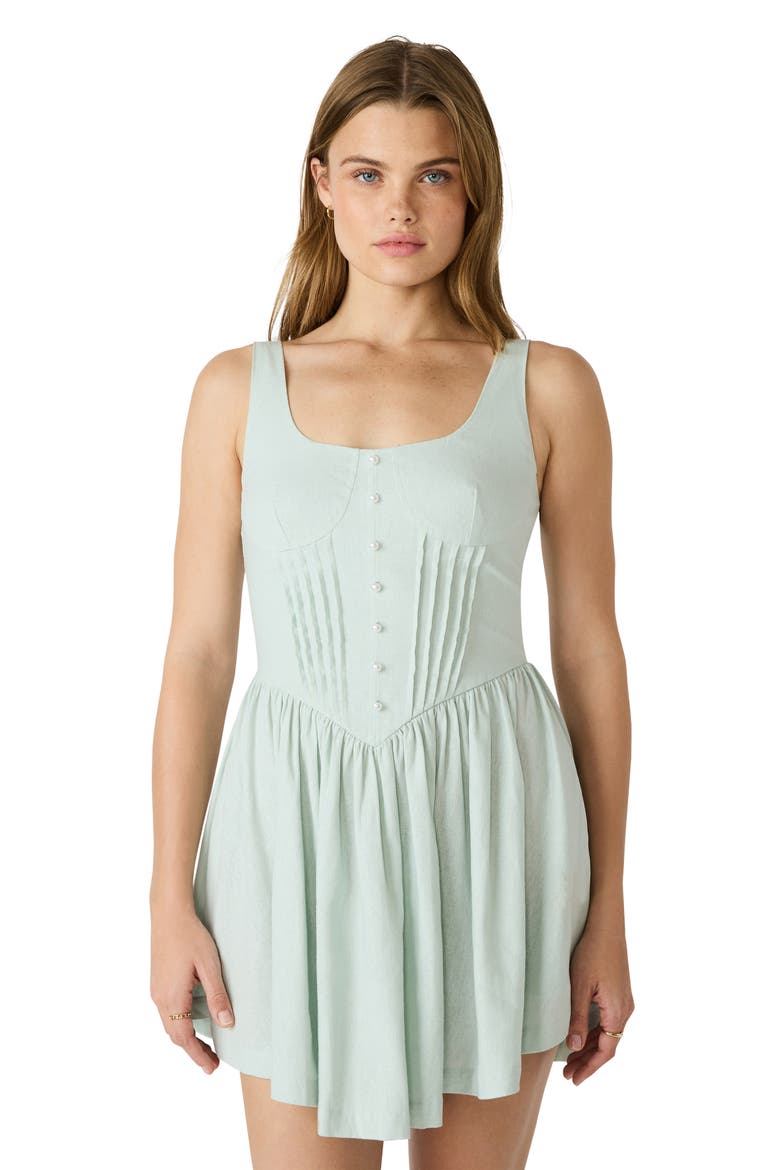 Tianna Pintuck Sleeveless Minidress, Alternate, color, POWDER PUFF