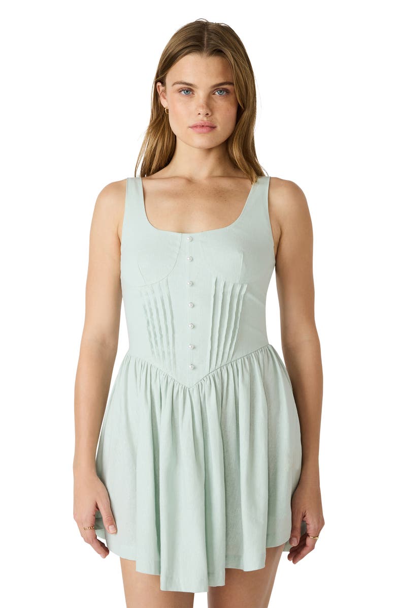 Steve Madden Tianna Pintuck Sleeveless Minidress, Alternate, color, Powder Puff