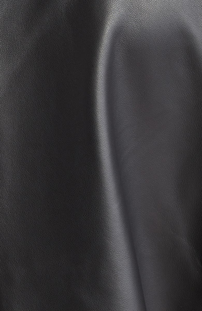 Noon Goons Drop Top Floral Embroidered Lambskin Leather Zip Shirt Jacket, Alternate, color, 