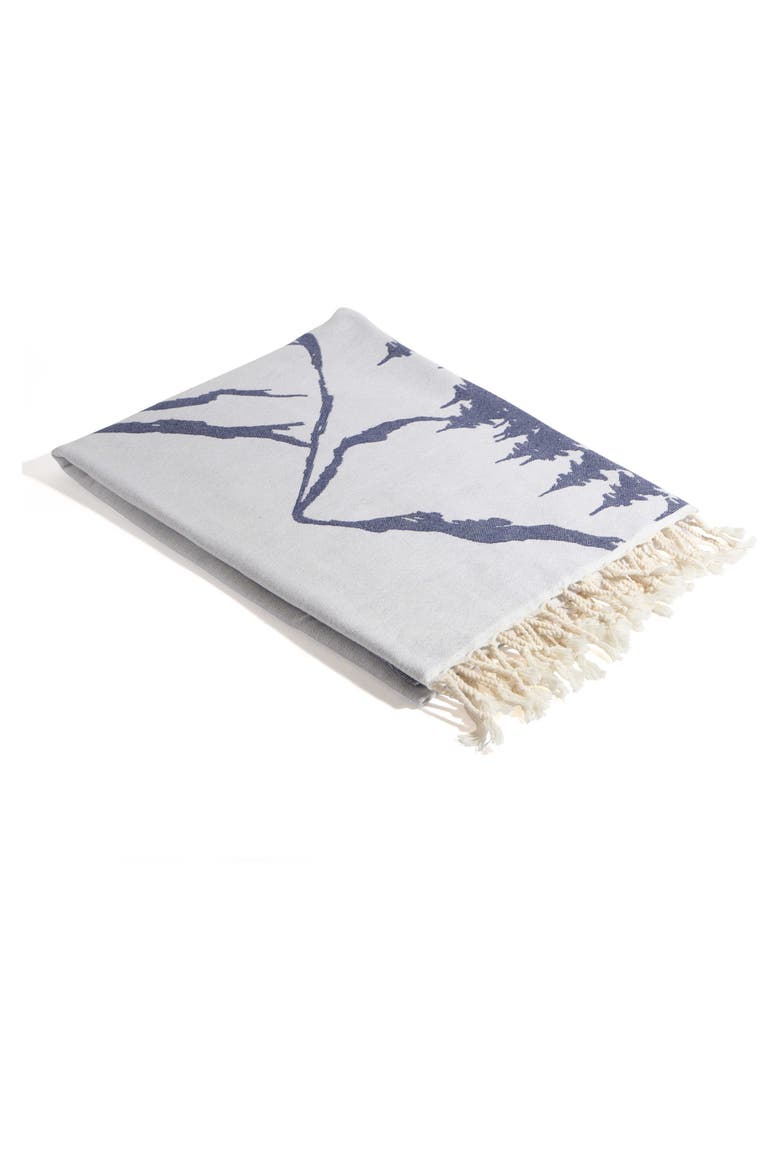 Mountain 100% Cotton Reversible Turkish Towel, Alternate, color, Navy