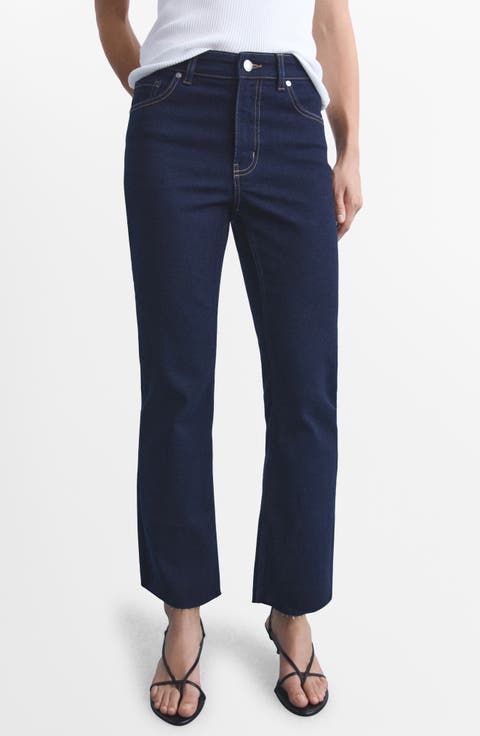 Sienna Raw Hem Crop Flare Jeans (Regular & Plus)