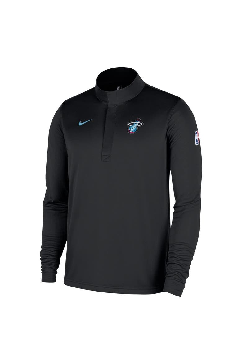 Men's Nike  Black Miami Heat 2025/26 City Edition Remix Authentic Coaches Dri-FIT Half-Zip Top, Alternate, color, Black