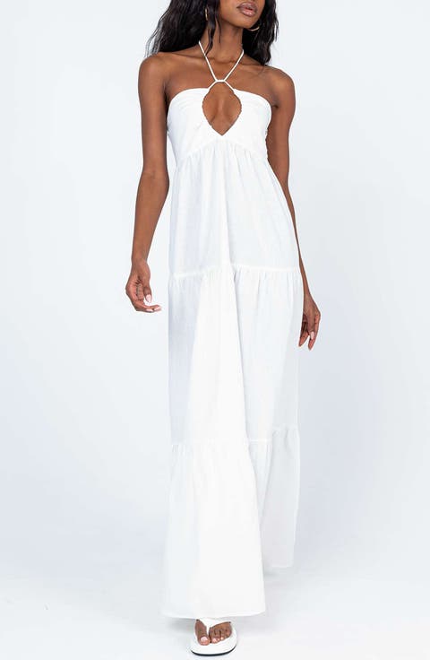 Lincoln Halter Cotton & Linen Maxi Dress