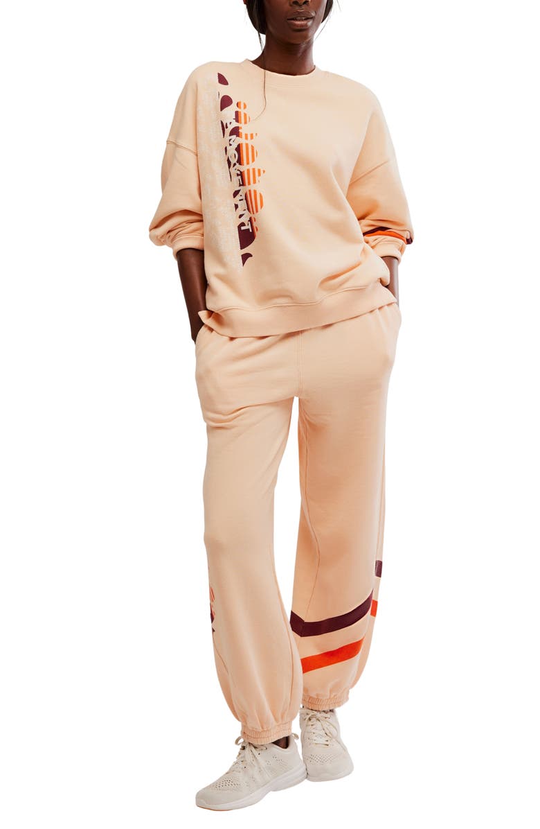 Free People FP Movement All Star Oversize Graphic Joggers, Alternate, color, Pastel Peach Sport