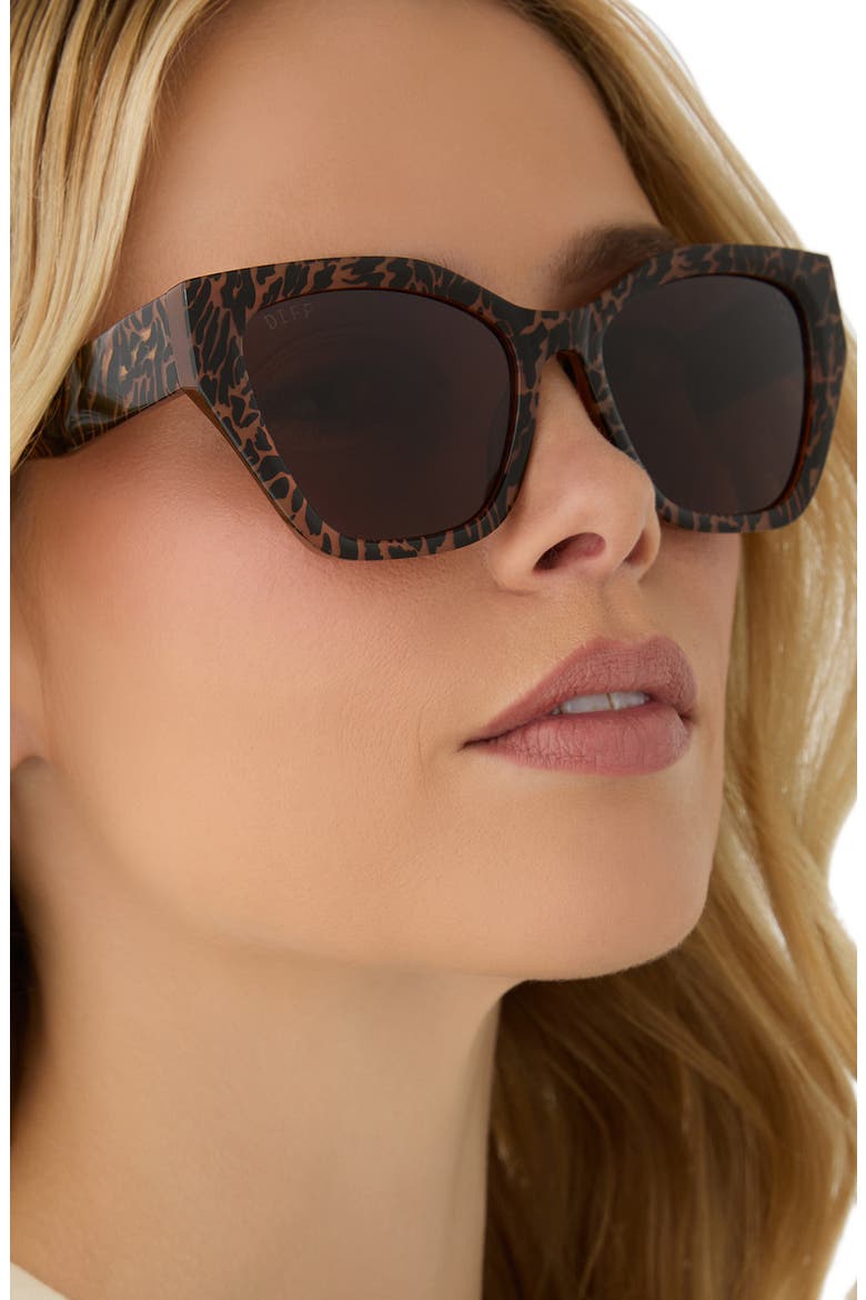 Evie 54mm Cat Eye Sunglasses, Alternate, color, ANIMAL / BROWN