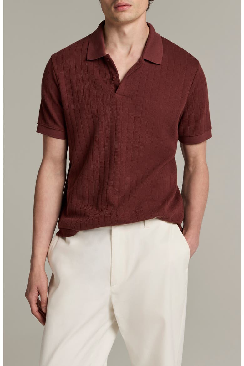 Drop Needle Stripe Pima Cotton Polo, Main, color, DEEP SATIN