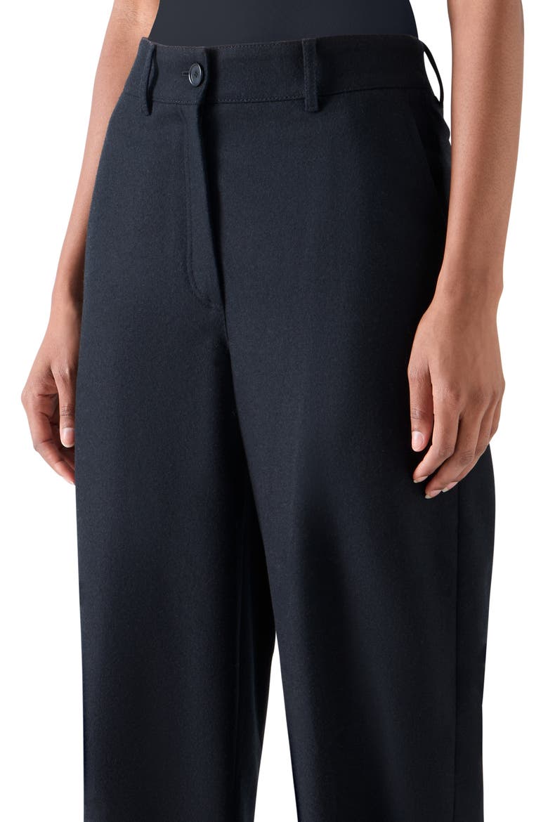 Fraser High Waist Virgin Wool Blend Gabardine Barrel Leg Pants, Alternate, color, BLACK