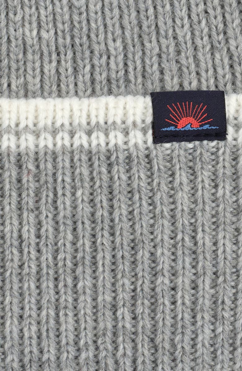Faherty Retro Stripe Beanie, Alternate, color, Grey Heather