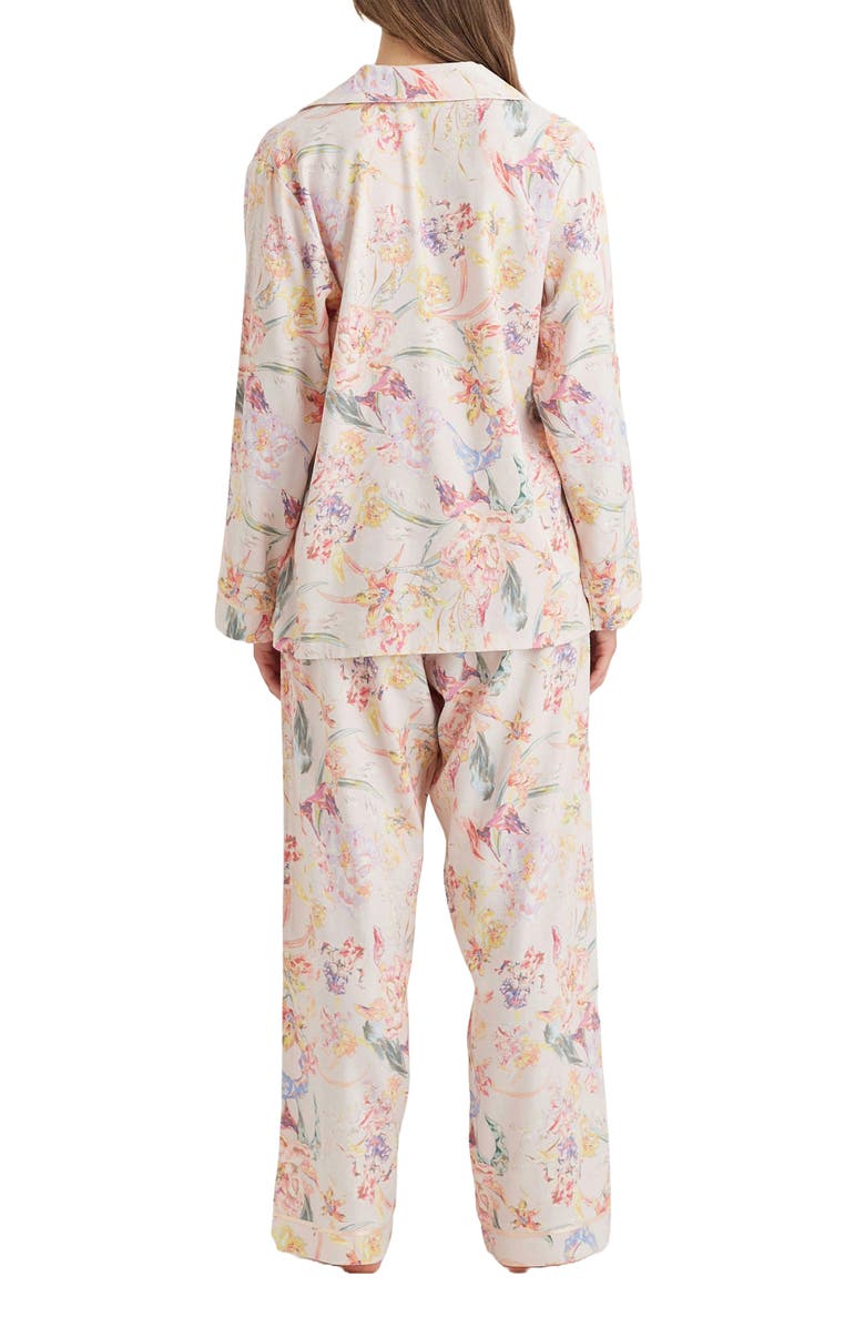 Papinelle Bailey Cozy Floral Cotton Blend Pajamas, Alternate, color, Champagne