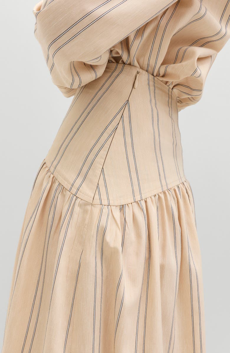 M&S Stripe Midi Skirt, Alternate, color, Natural Multi