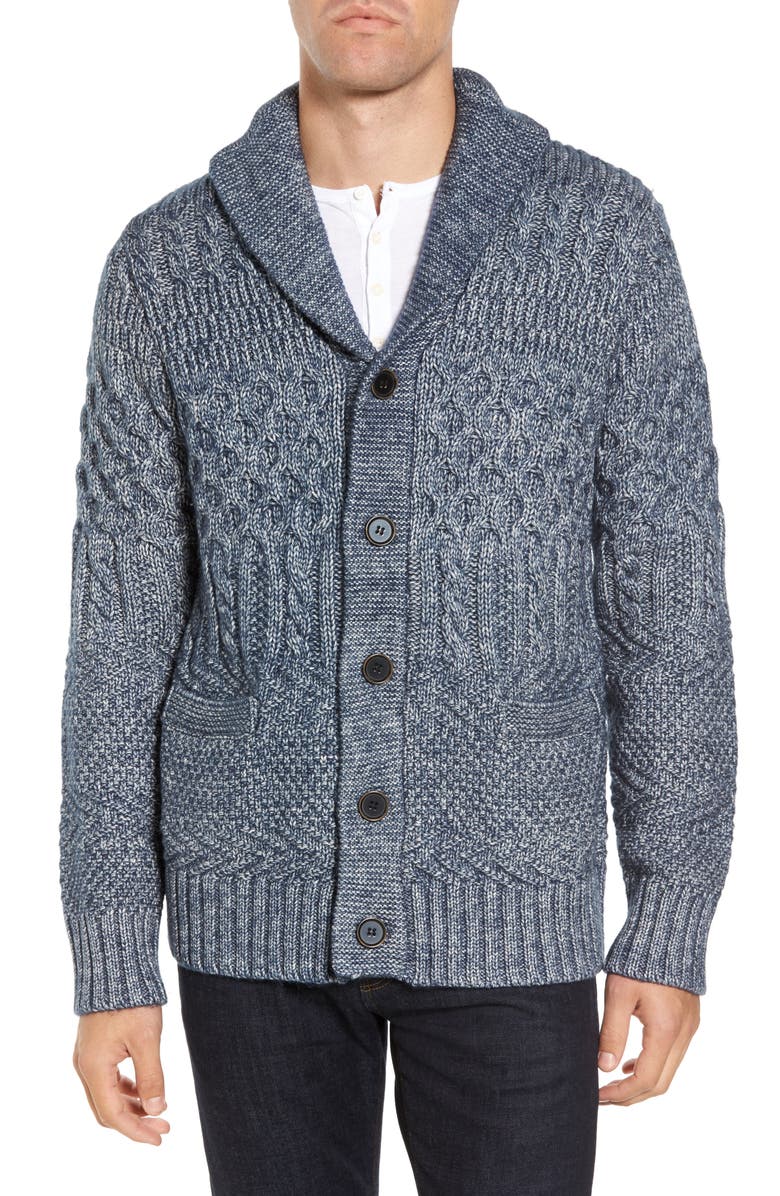 Schott NYC Cable Knit Cardigan, Main, color, 