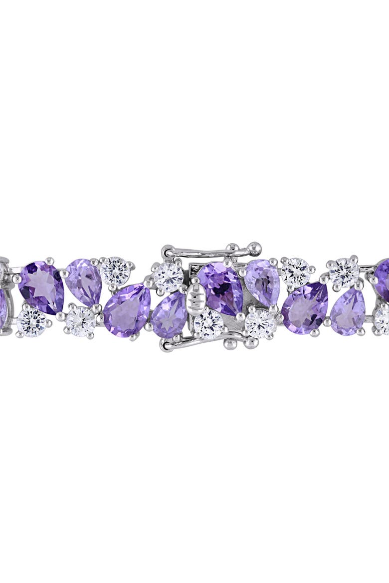 Amethyst & Lab-Created White Sapphire Bracelet, Alternate, color, Amethyst