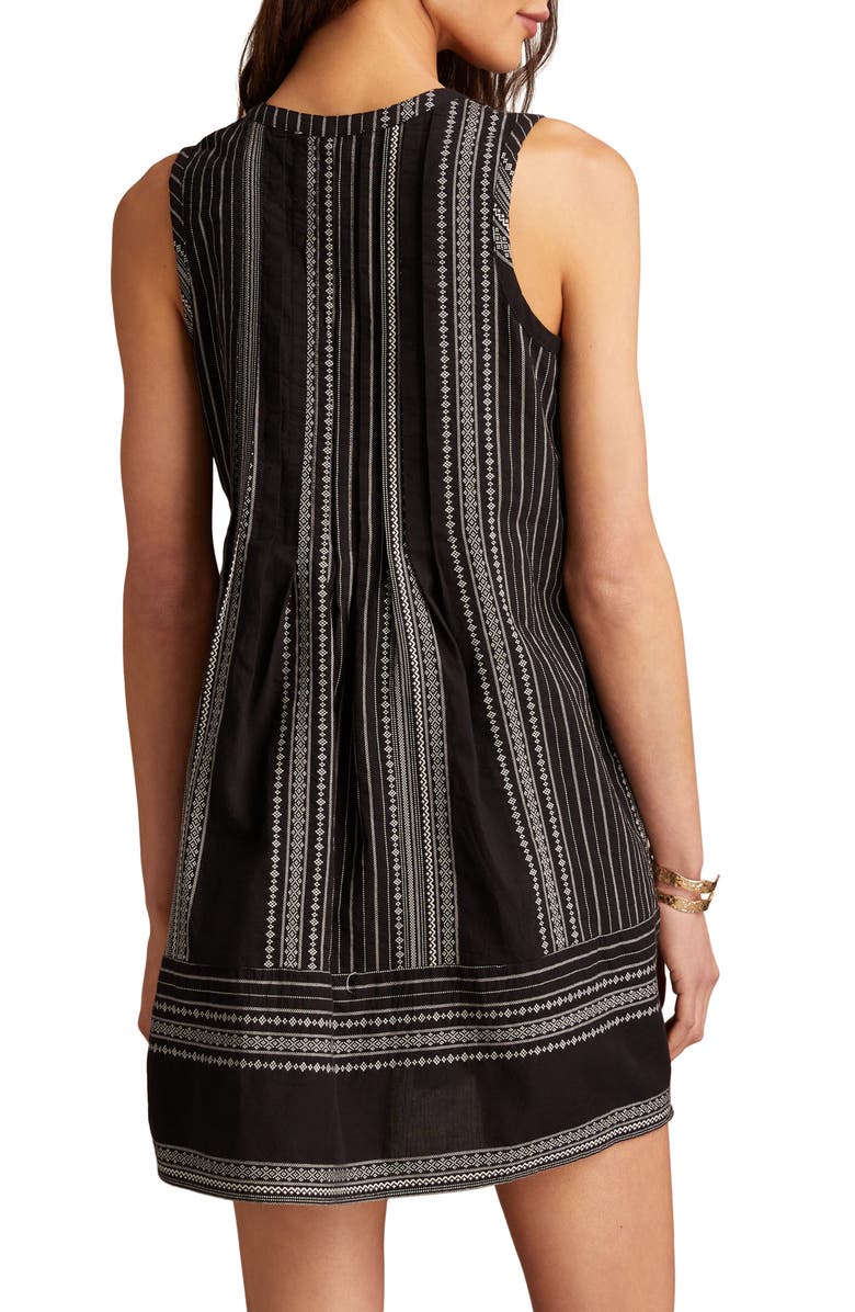 Lucky Brand Pintuck Sleeveless Cotton Mini Sundress, Alternate, color, Caviar