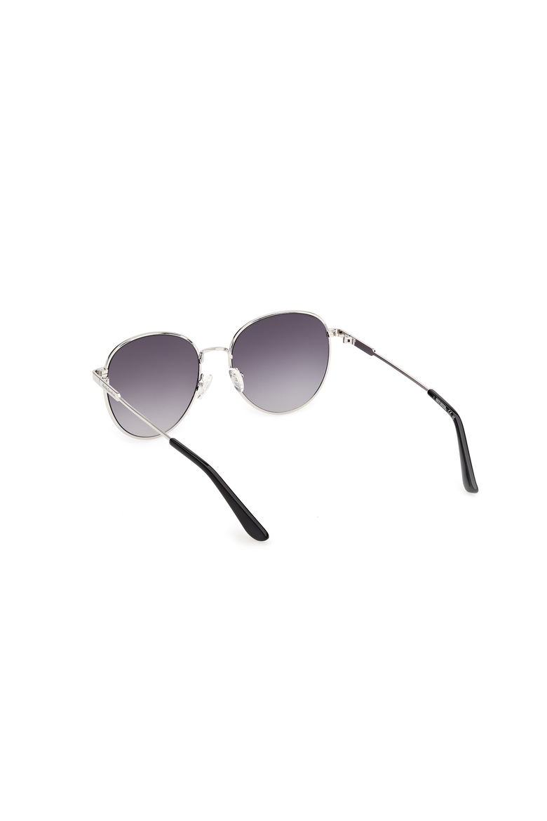 Round Metal Sunglasses, Alternate, color, Silver / Gradient Smoke