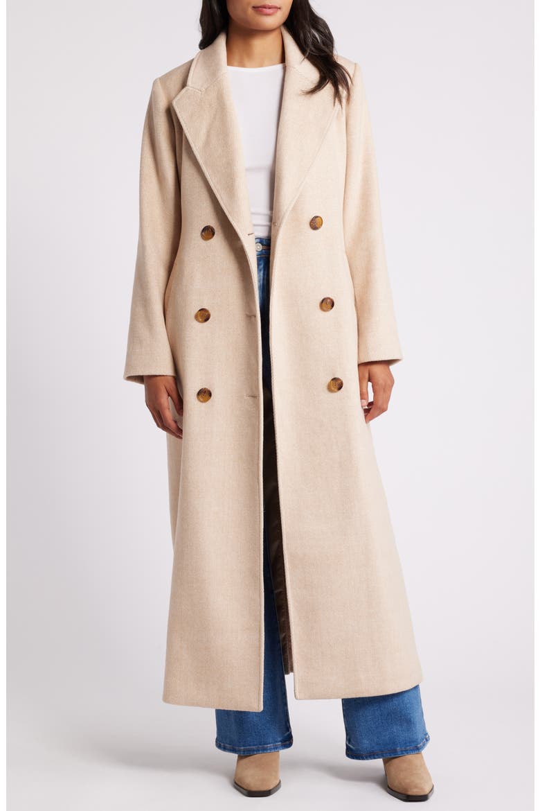 Double Breasted Twill Coat, Alternate, color, SEASAME/ IVORY TWILL