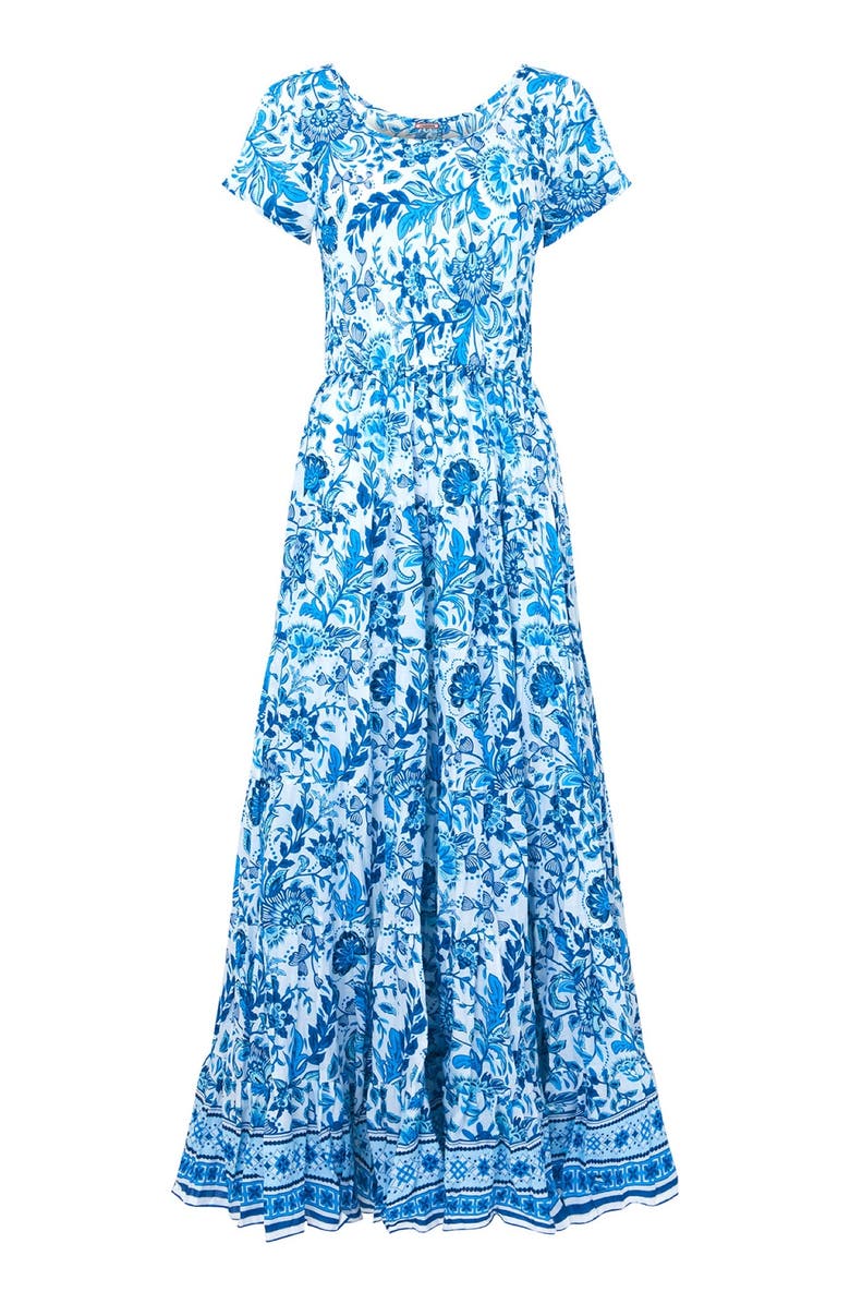 Joe Browns Cotton Maxi Dress, Alternate, color, Indigo Bloom