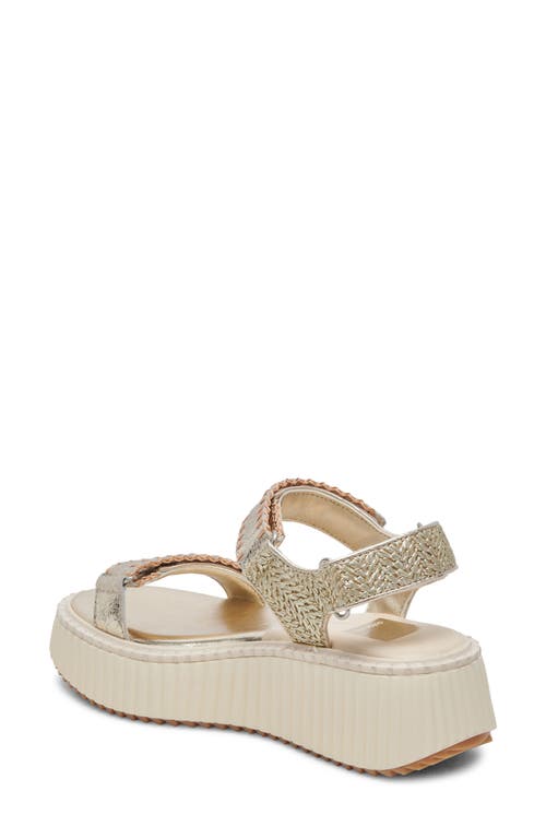 Dolce Vita Debra Platform Sandal In Platinum Distressed Leather