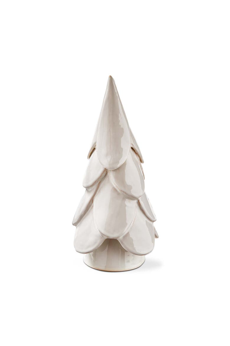 Vail Large White Tree Decor Ceramic Holiday Sculpture, Main, color, White