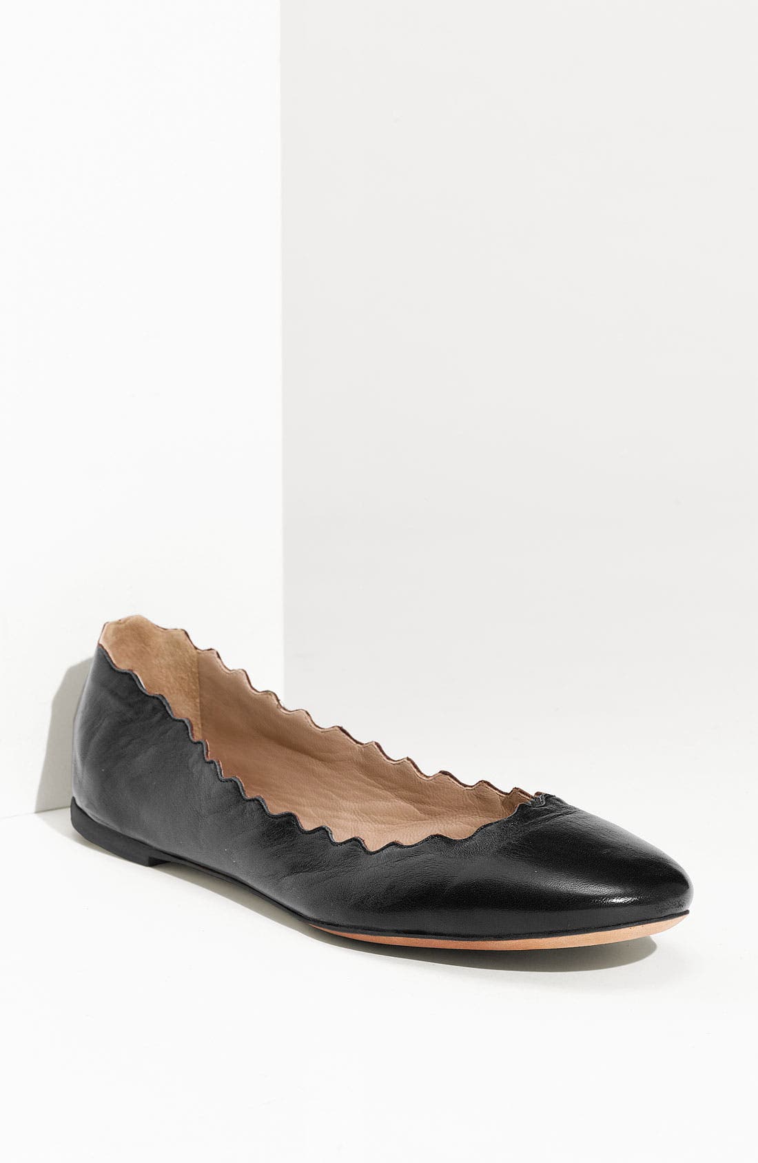 Chloé Scalloped Ballet Flat, Main, color, 