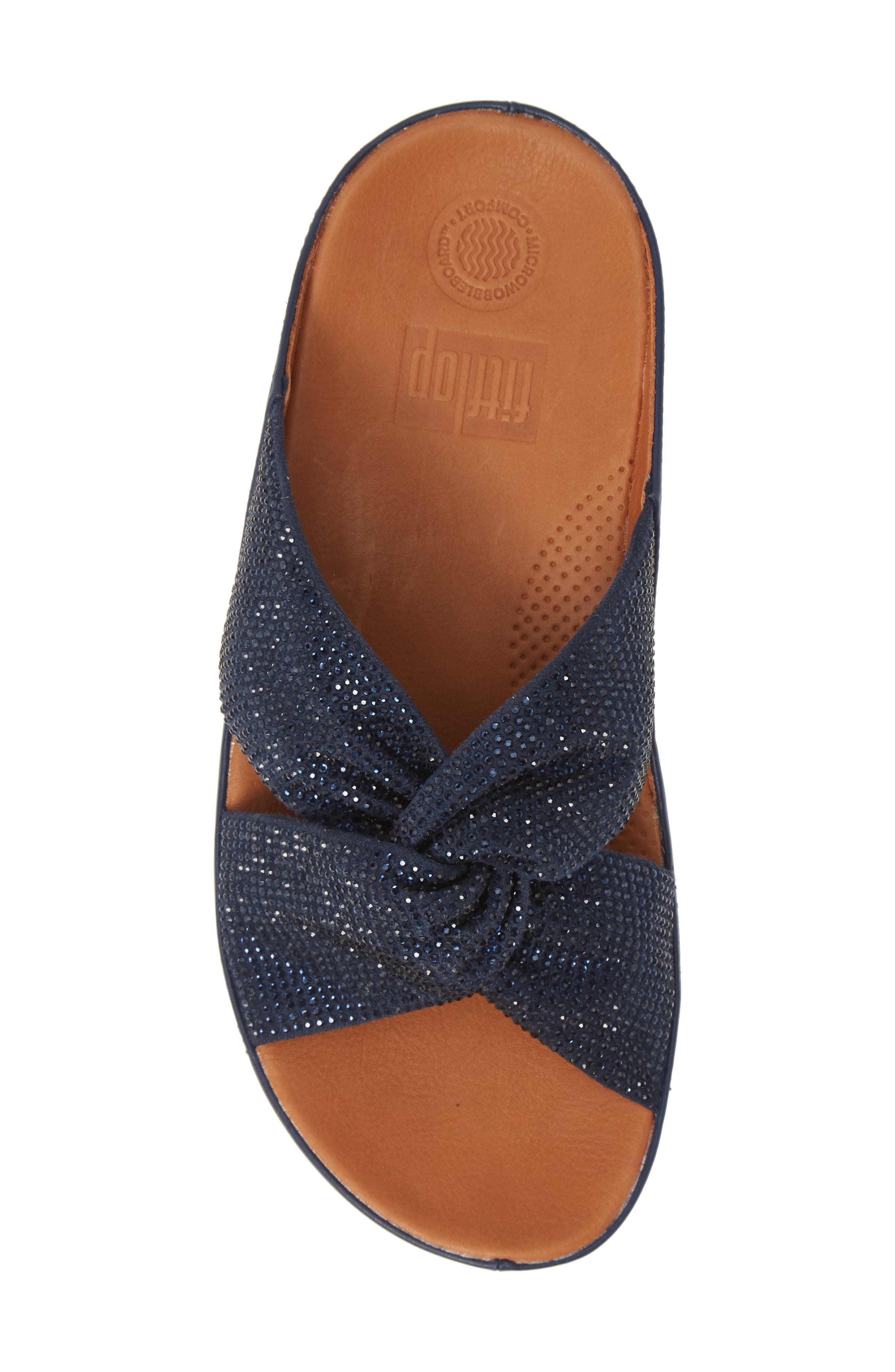 Twiss Crystal Embellished Slide Sandal, Alternate, color, MIDNIGHT NAVY FABRIC